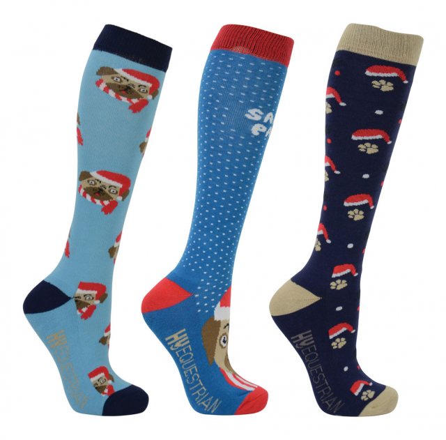 Hy Hy Equestrian Christmas Socks (Pack of 3)